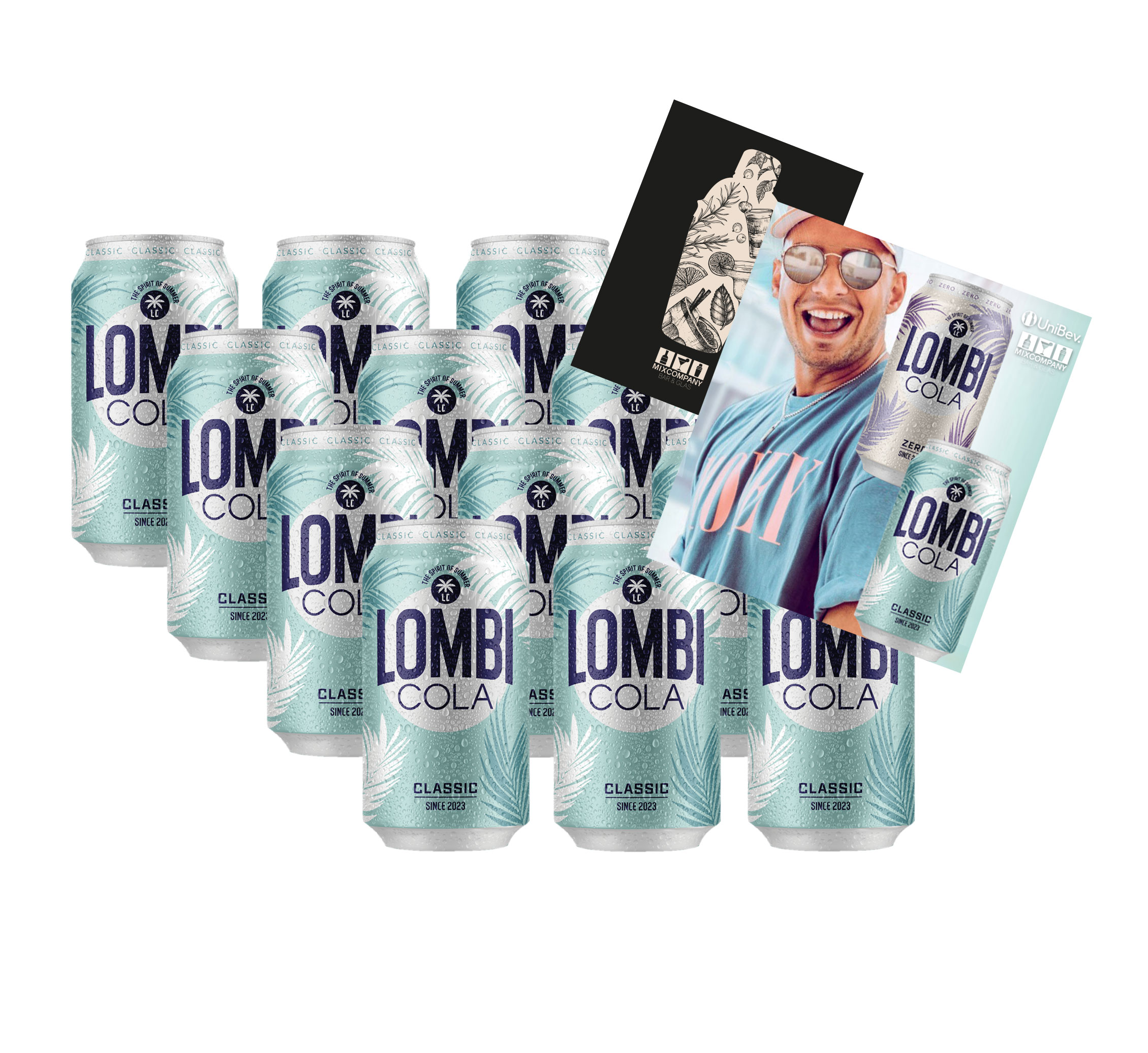 Lombi Cola - Sänger Pietro Lombardi Cola - 12er Set Lombi Cola 12x 0,33L mit Lombi Postkarte inkl. Pfand EINWEG 
