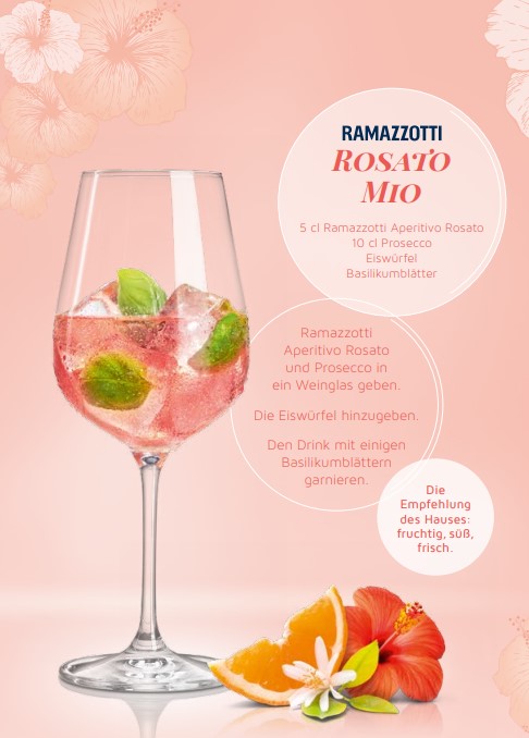 Ramazzotti Rosato Aperitivo 0,7L (15% Vol) Aromen von Hibiskus und  Orangenblüten- [Enthält Sulfite] | 12405