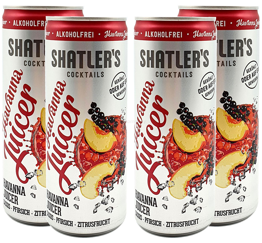 Shatlers Cocktail - 4er Set Shatlers Havanna Juicer 0,25L Alkoholfrei - inklusive Pfand EINWEG - Shatlers Cocktail - Ready to Go