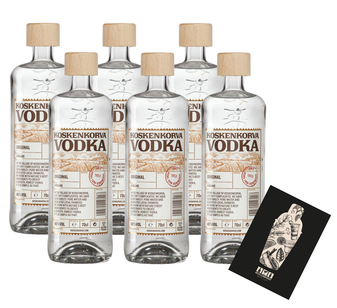 Koskenkorva Vodka 6x 0,7L (40% Vol) 6er Set Wodka from Koskenkorva since 1953 Finnland- [Enthält Sulfite]