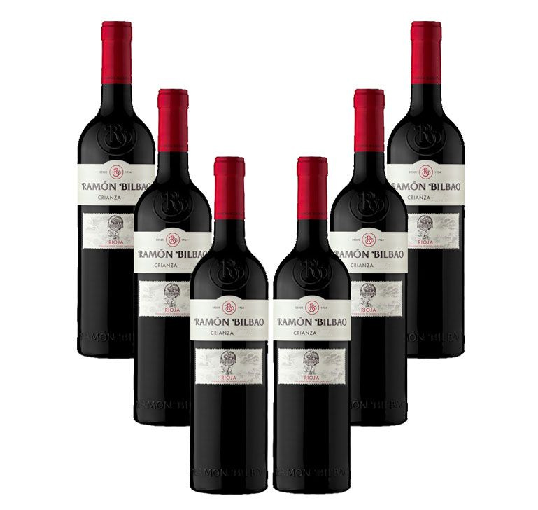 Ramon Bilbao Crianza 6er Set Rioja Rotwein 0,75L (14% Vol) Spanien fruchtig gradlinig Tempranillo Trauben Jahrgang variierend- [Enthält Sulfite]
