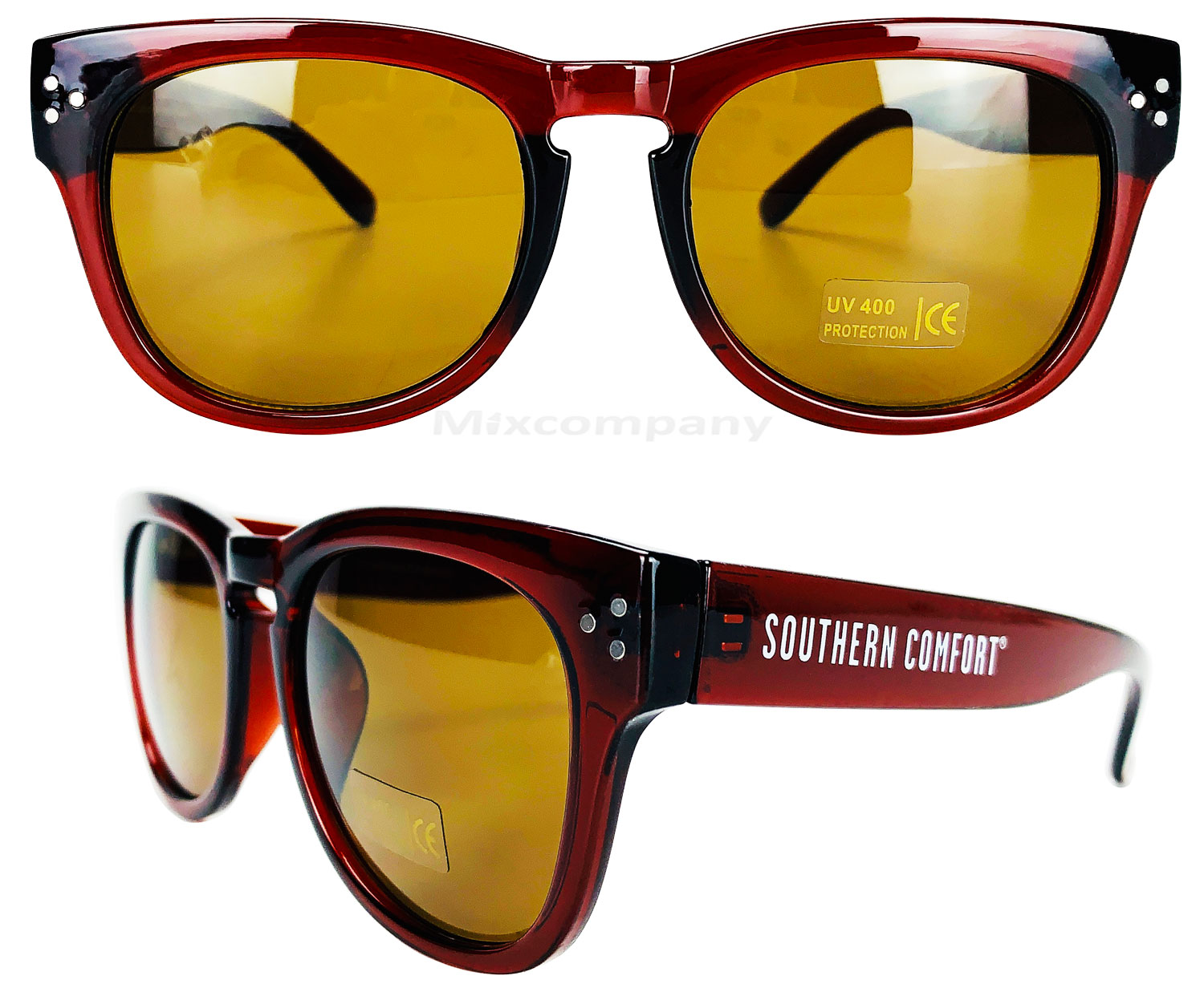 Southern Comfort Nerd Sonnenbrille braun UV400 Unisex Retro Vintage Style  Party Festival Bar | 7133