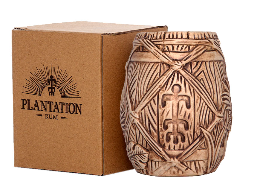 Plantation Rum 2er Set Tiki Mugs - 2x Tiki Becher Tonbecher für Rumtrinker Cocktailglas tropisches Design