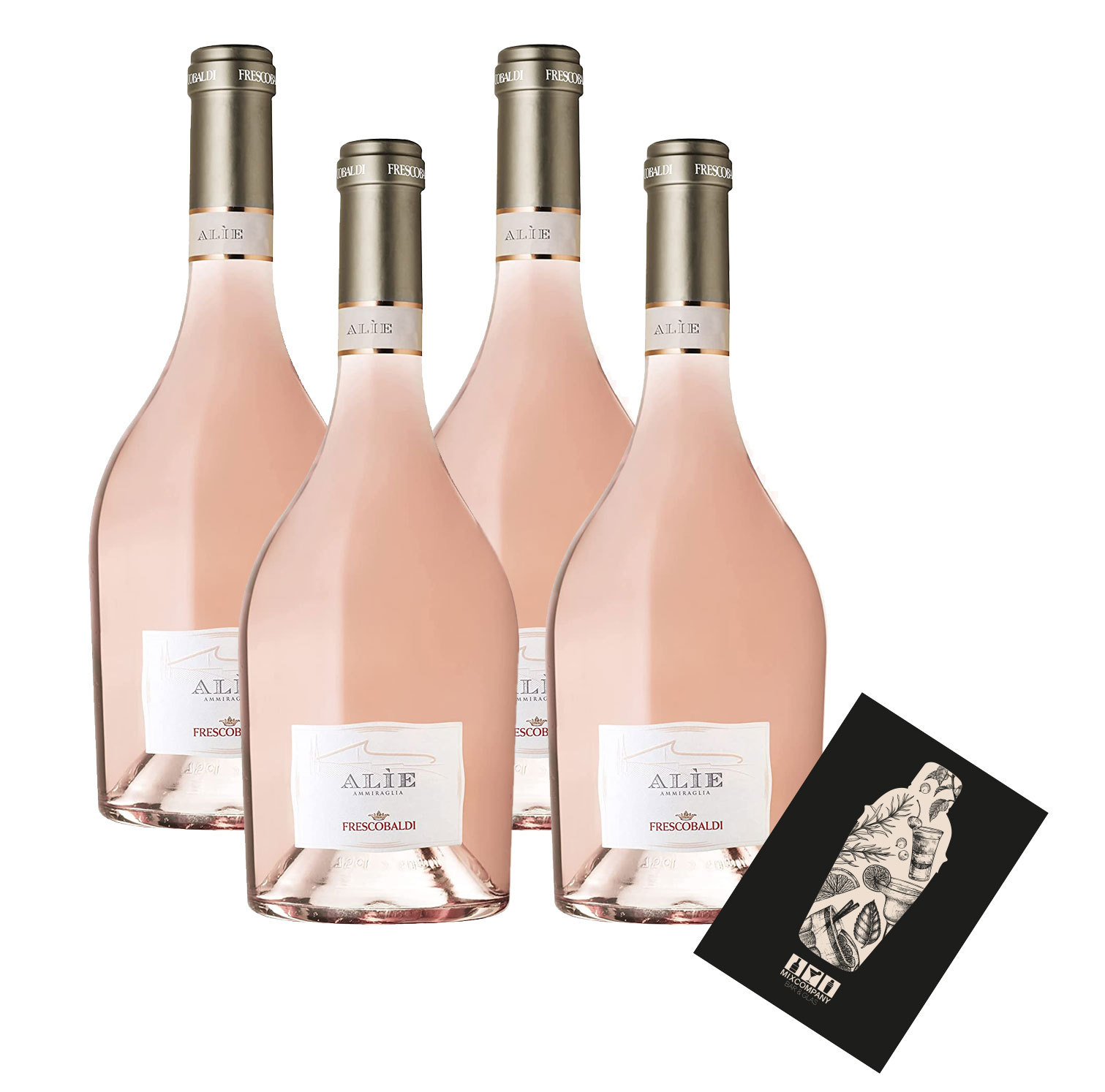 Rose Wein Set - 4x Alie Frescobaldi Rosé 750ml (12,5% Vol)- [Enthält Sulfite]