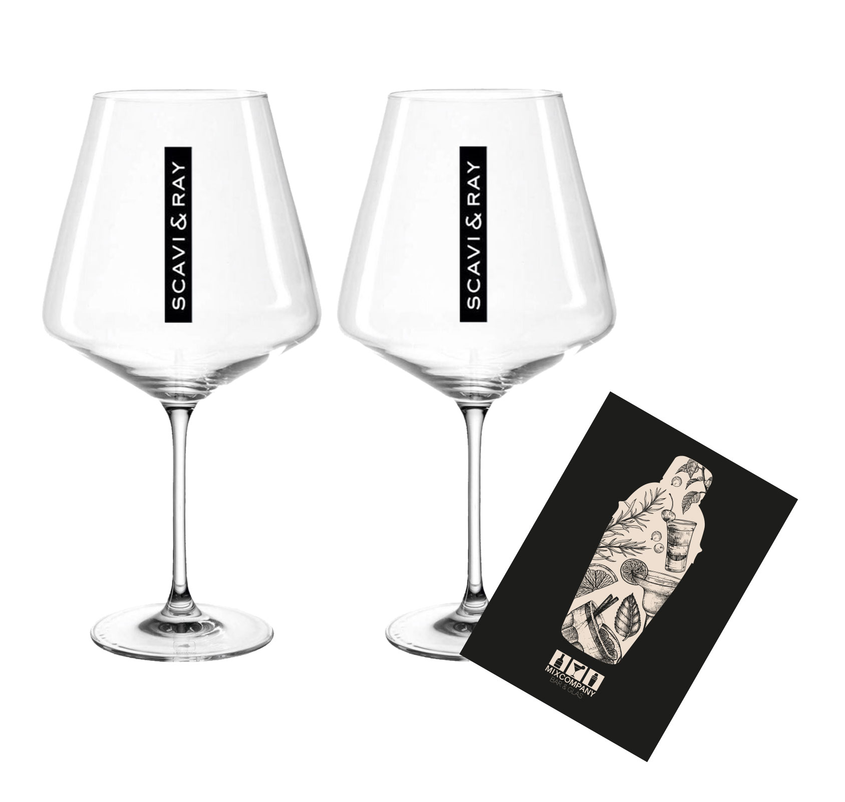 Scavi & Ray Weingläser NEU - 2er Set Glas / Gläser für Prosecco / Champagner / Wein Gläser Klar mit 0,2L Eichung 
