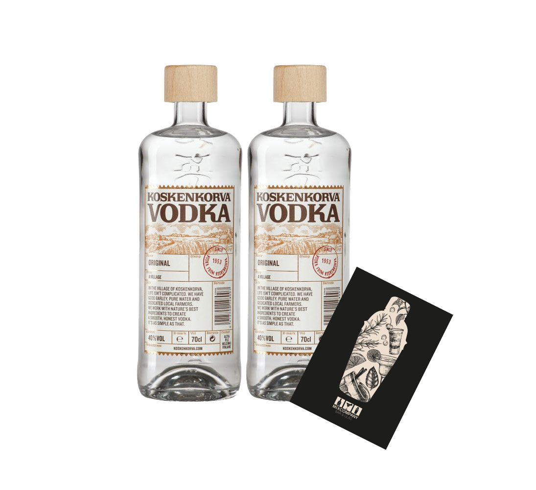 Koskenkorva Vodka 2x 0,7L (40% Vol) 2er Set Wodka from Koskenkorva since 1953 Finnland- [Enthält Sulfite]