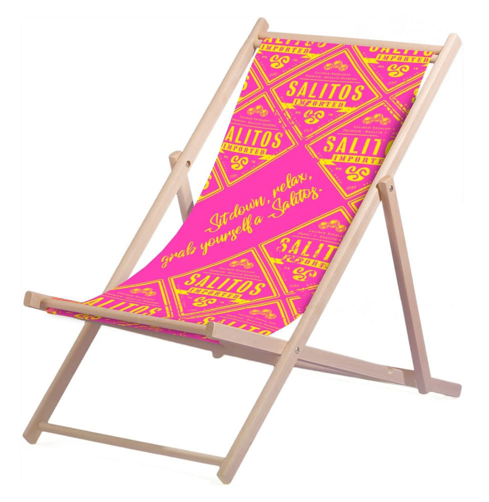 Salitos Liegestuhl Pink aus Buchenholz dreifach verstellbar Beach Party Festival Sommer Relaxliege Garten Sonnenliege Strandliege