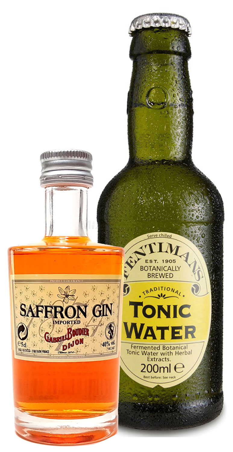 Gin Tonic Probierset - Saffron Gin 50ml (40% Vol) + Fentimans Tonic Water 200ml inkl. Pfand MEHRWEG