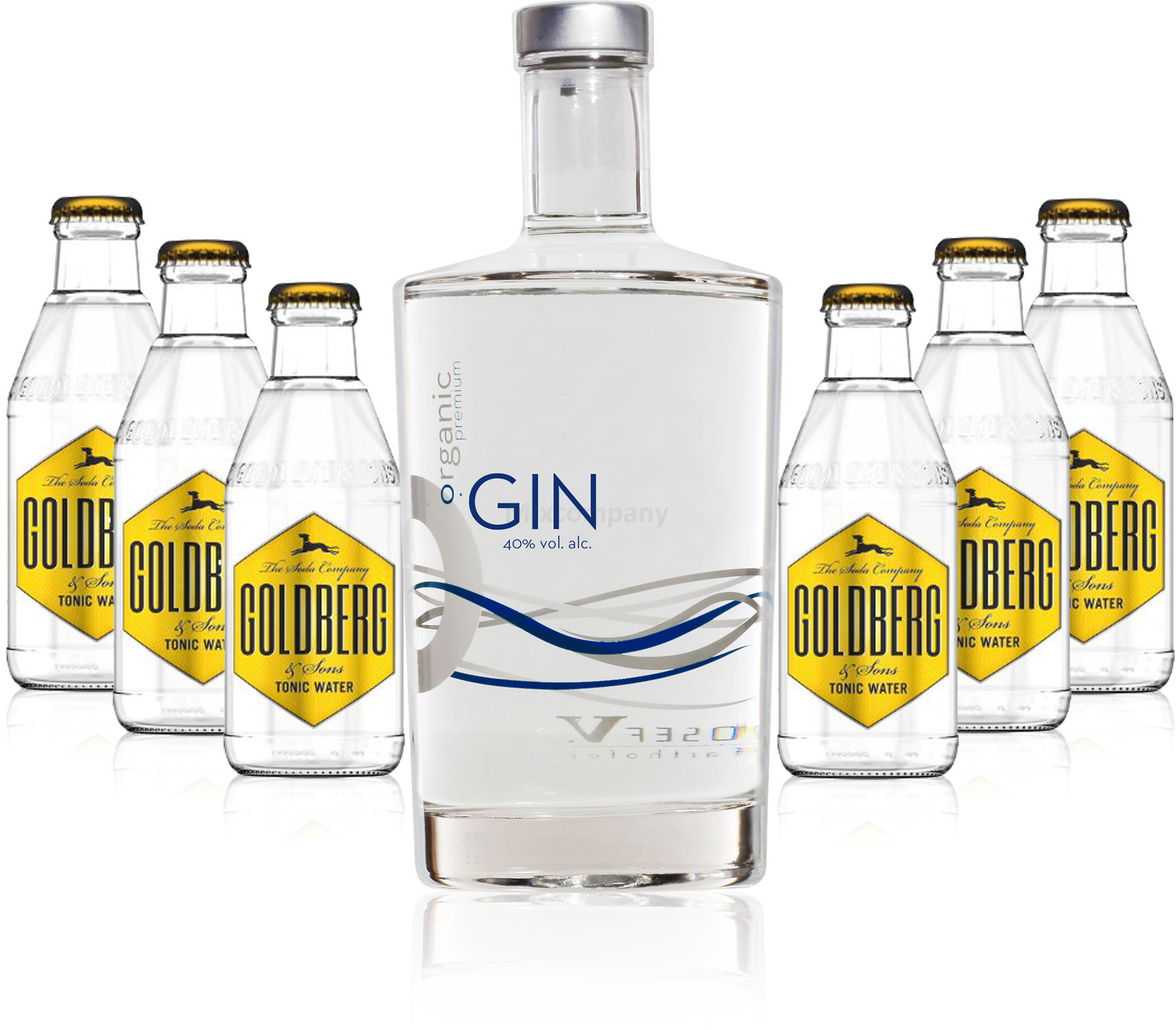 Gin Tonic Set - Organic Gin 0,7l 700ml (40% Vol) + 6x Goldberg Tonic Water 200ml inkl. Pfand MEHRWEG