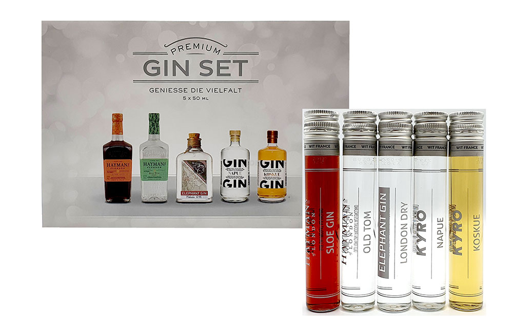 Probier Set 5 Haymans Gin 50ml / - - in (26%Vol) Sorten Geschenkverpackung Gin Sloe verschiedene Premium