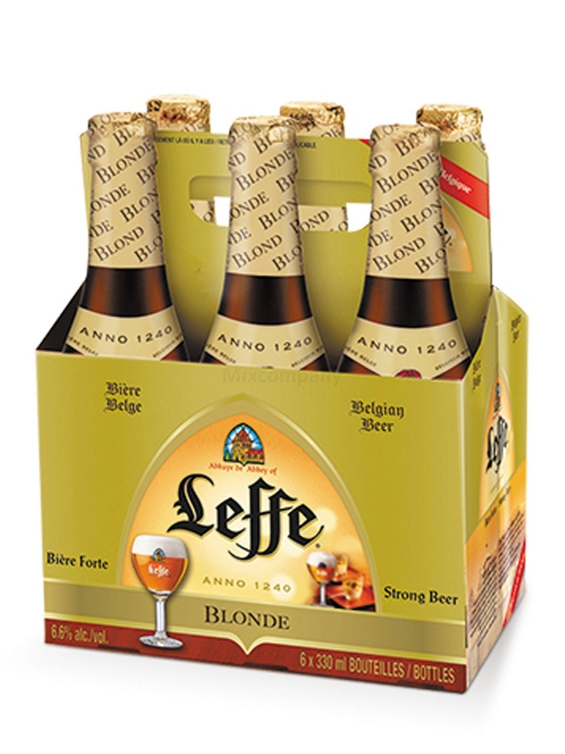 Leffe Blond belgisches Abtei stark Bier Six Pack - 6x 330ml (6,6% Vol) -[Enthält Sulfite] - Inkl. Pfand MEHRWEG