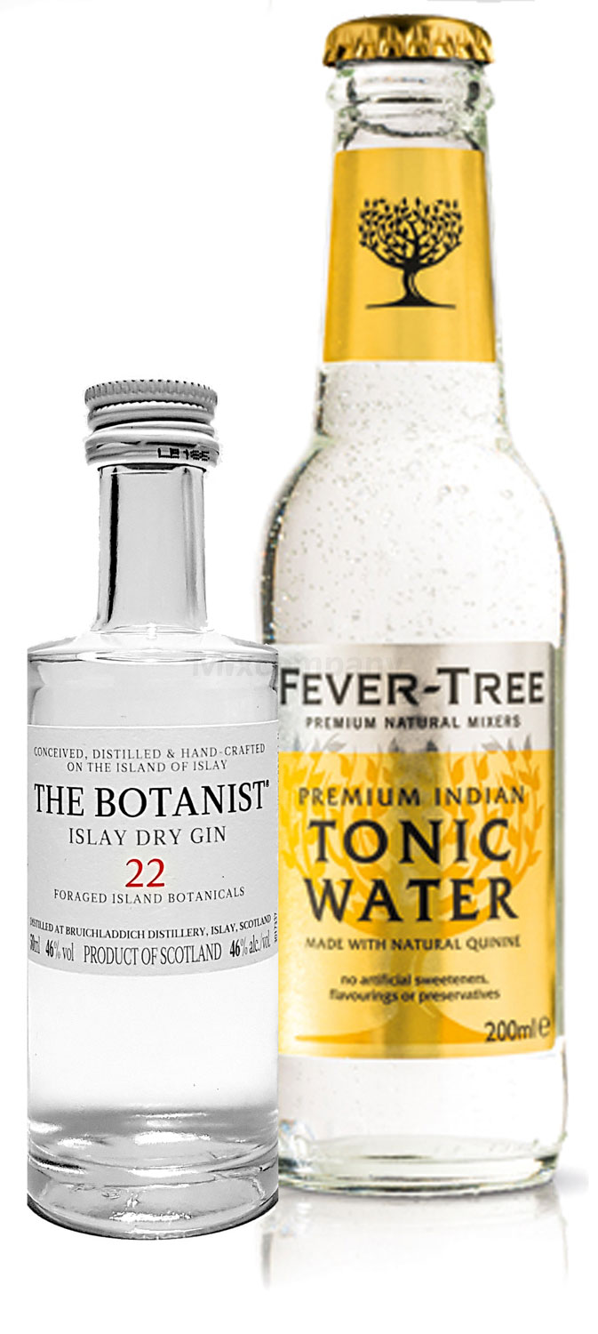 Gin Tonic Probierset - The Botanist Islay Dry Gin 50ml (46% Vol) + Fever-Tree Tonic Water 200ml inkl. Pfand MEHRWEG