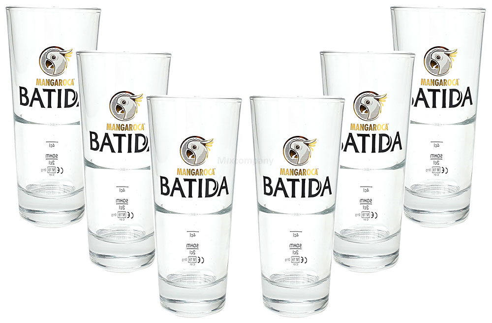 Mangaroca Batida Gläser / Longdrinkglas Longdrink Glas Gläser Set - 6x Longdrinkgläser 2/4cl geeicht / Eichung / Eichstrich