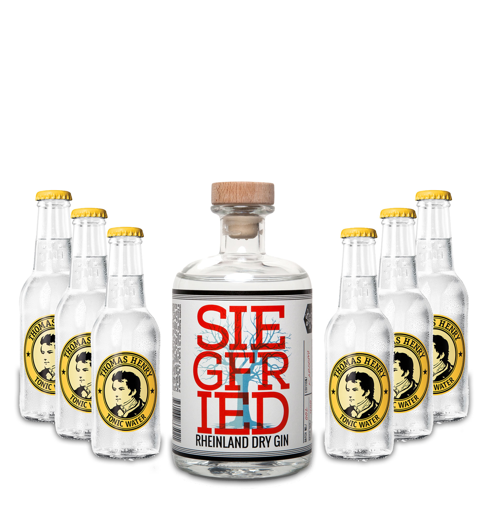 200ml Dry Set + Siegfried 500ml Gin | (41% Gin Tonic Inkl. - Siegfried Thomas Tonic Water 6 Pfand Vol) MEHRWEG - 1127 Rheinland Henry