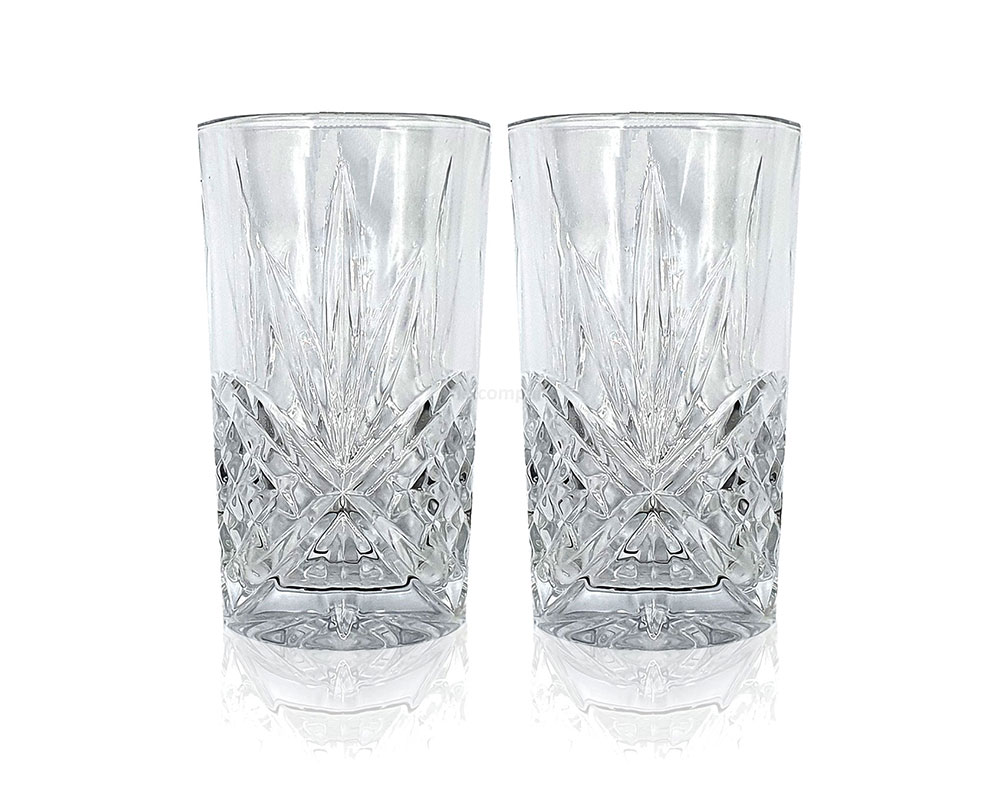 Mixcompany Longdrinkglas - 2er Longdrink Gläser Set - 2x Kristall Design Glas