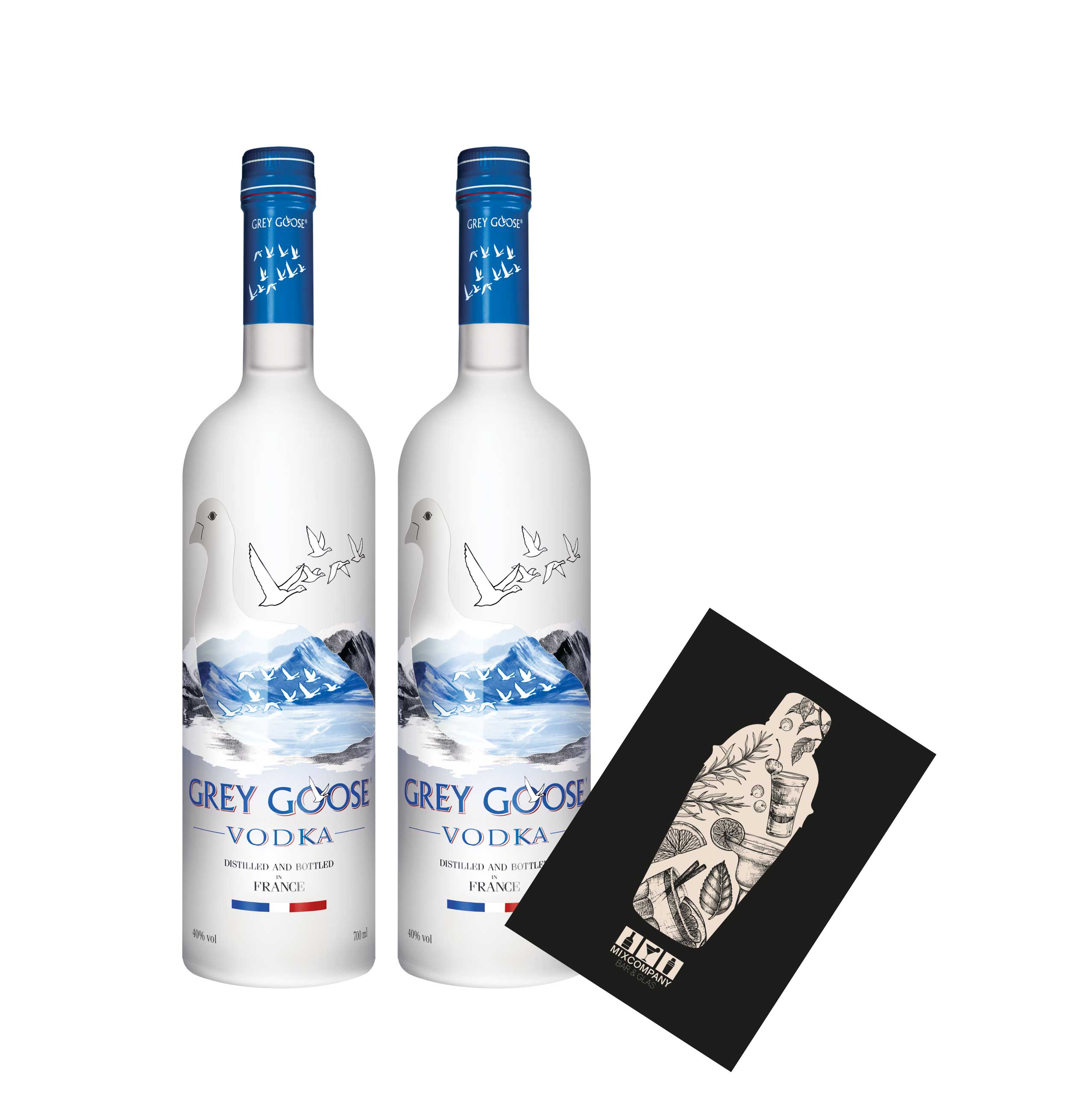 Grey Goose 2er Set Vodka 2x 0,7l (40% Vol) Distilled in France- [Enthält Sulfite]