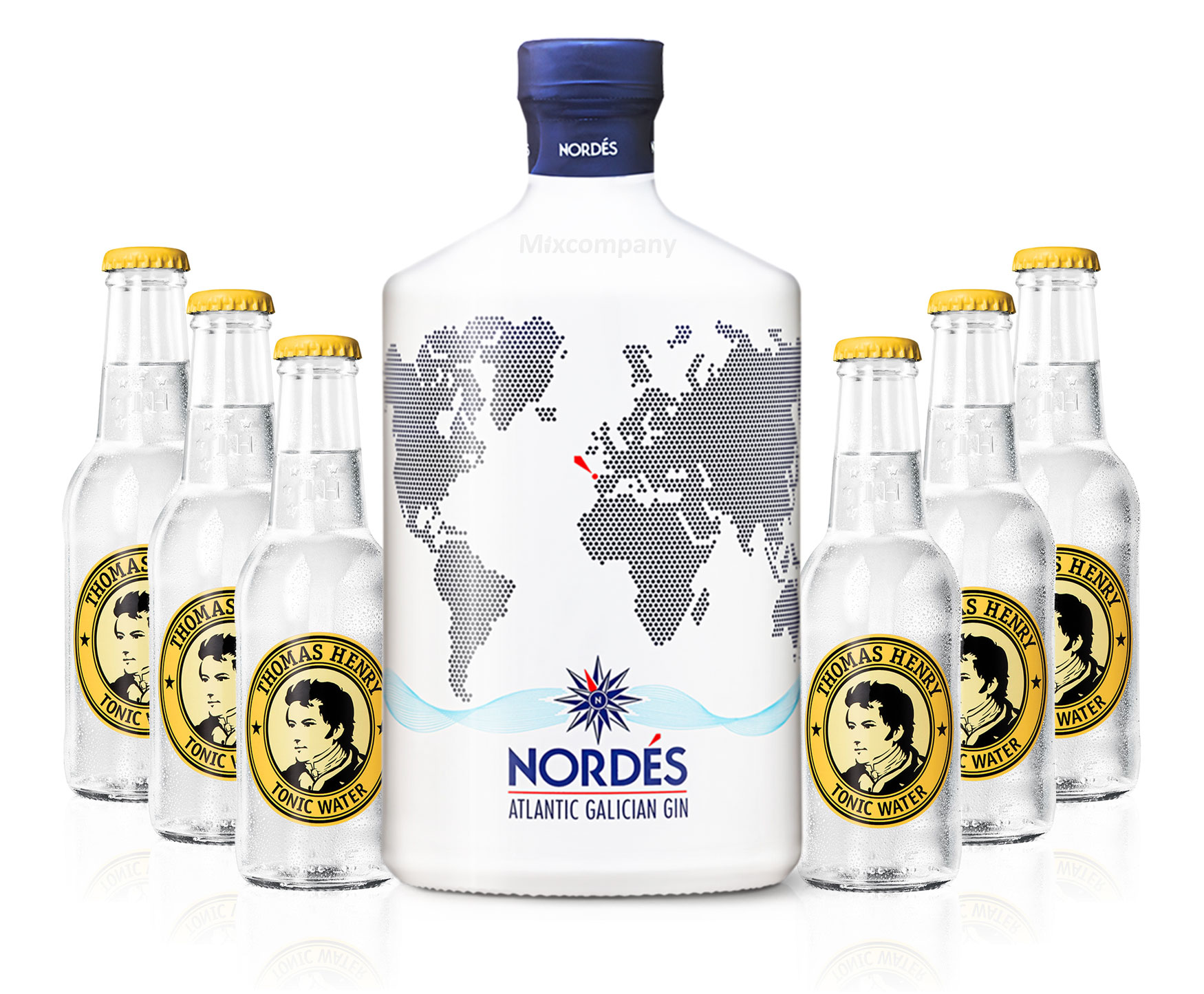Nordes Atlantic Galician Gin aus Galizien 0,7l (40% Vol) + 6x Thomas Henry  Tonic Water 0,2l MEHRWEG inkl. Pfand- [Enthält Sulfite] | 7227