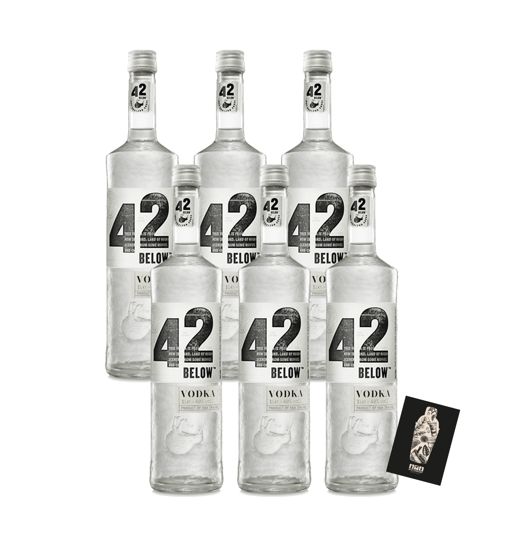 42 Below 6er Set neuseeländischer Vodka 6x 1L 40% VOL- [Enthält Sulfite]