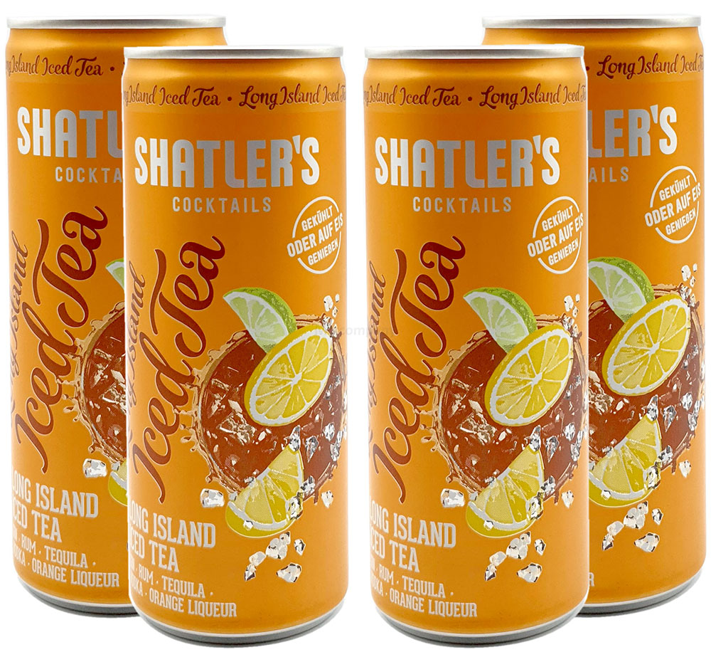 Shatlers Cocktail - 4er Set Shatlers Long Island Iced Tea 0,25L (10,1% Vol) inklusive Pfand EINWEG - Shatlers Cocktail - Ready to Go- [Enthält Sulfite]