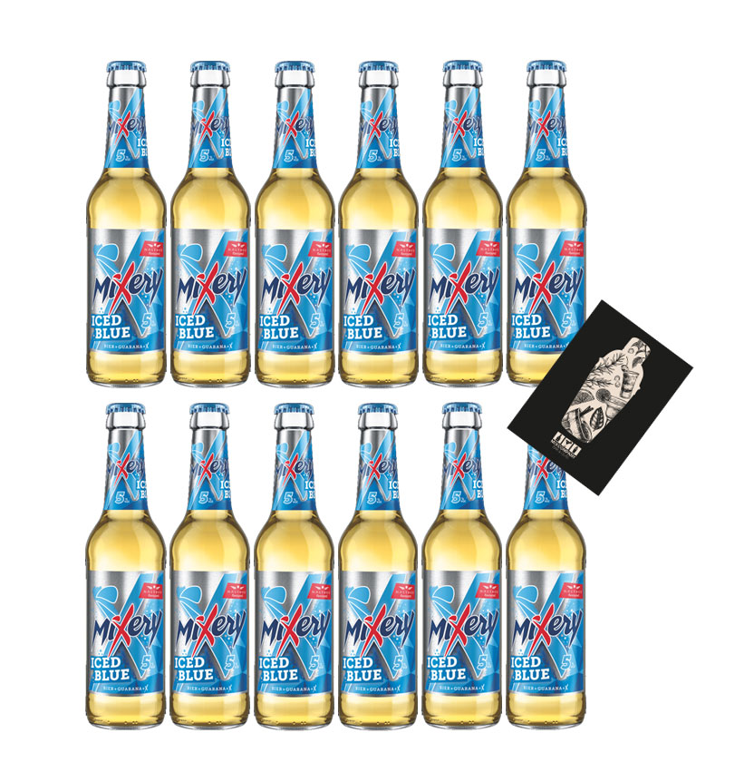Mixery Ice Blue 12er Set Mixery Bier plus Guarana 12x0,33L (3,1% Vol) inkl. Pfand MEHRWEG- [Enthält Sulfite]