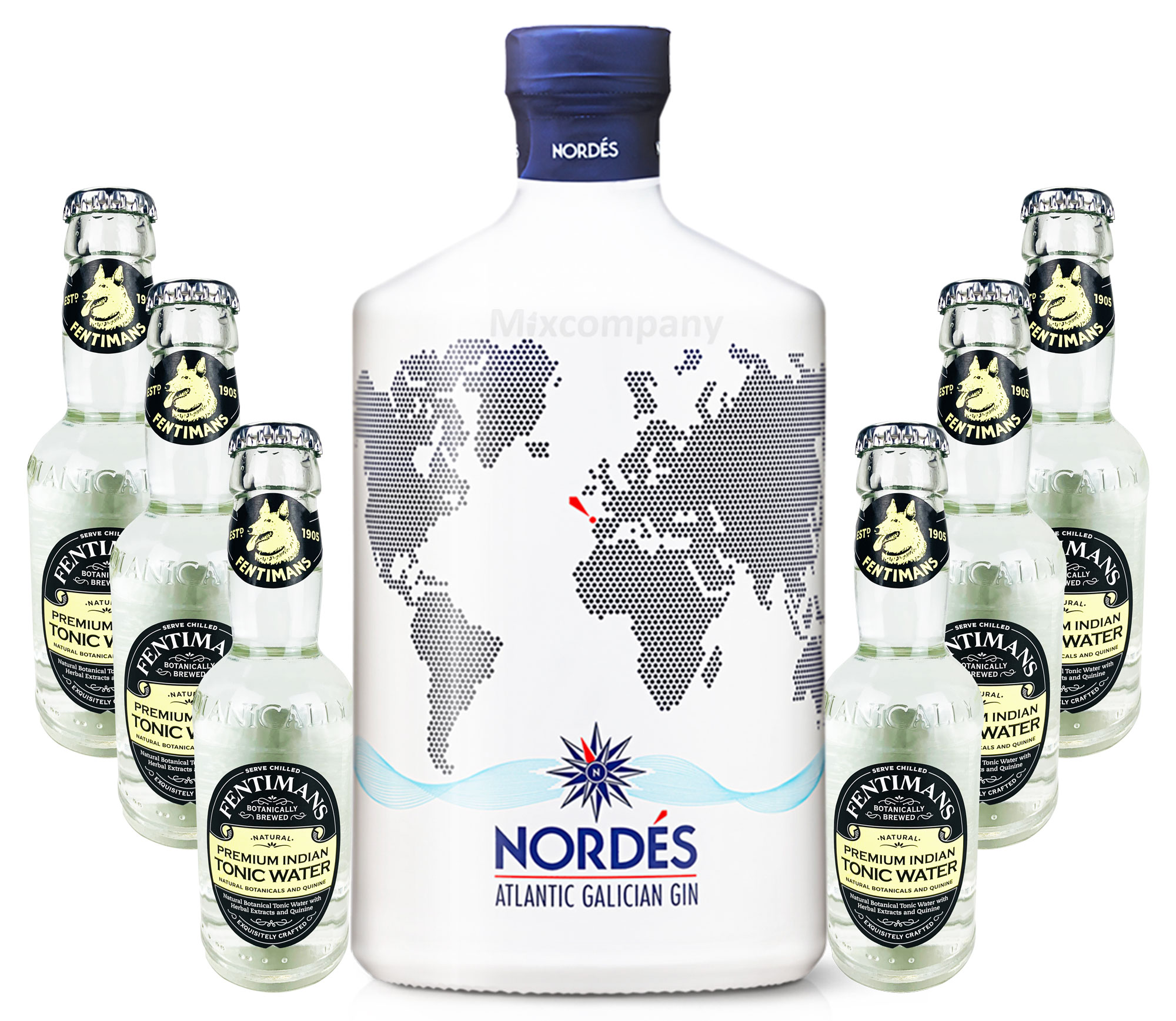 Nordes Atlantic Galizien Water [Enthält Tonic Vol) inkl. Fentimans Sulfite] 7216 6 Premium aus 0,7l Indian + (40% Galician 0,2l MEHRWEG | Gin x Pfand