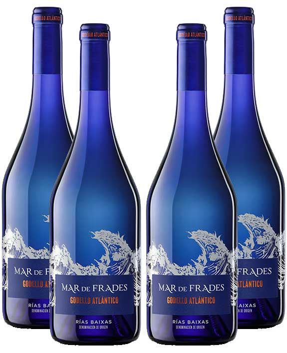 Mar de Frades 4er Set Godello Atlantico 0,75L (13% Vol) 4x Weißwein Rebsorte: 100% Godello- [Enthält Sulfite]