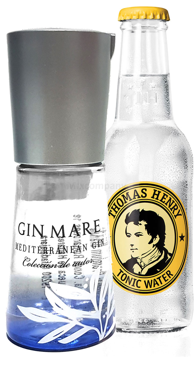 Gin Tonic Probierset - Gin Mare Mediterranean Gin 10cl (42,7% Vol) + Thomas Henry Tonic Water 200ml inkl. Pfand MEHRWEG