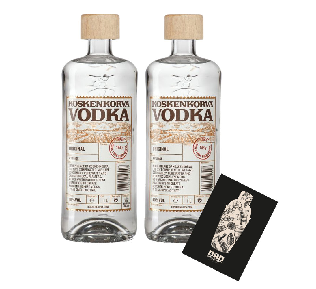 Koskenkorva Vodka 2x 1L (40% Vol) 2er Set Wodka from Koskenkorva since 1953 Finnland- [Enthält Sulfite]